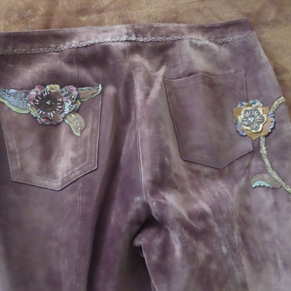 Gossamer Wings  suede leather Pants by Barbara Grimes (no size read!!!!!!!) - Picture 6 of 9